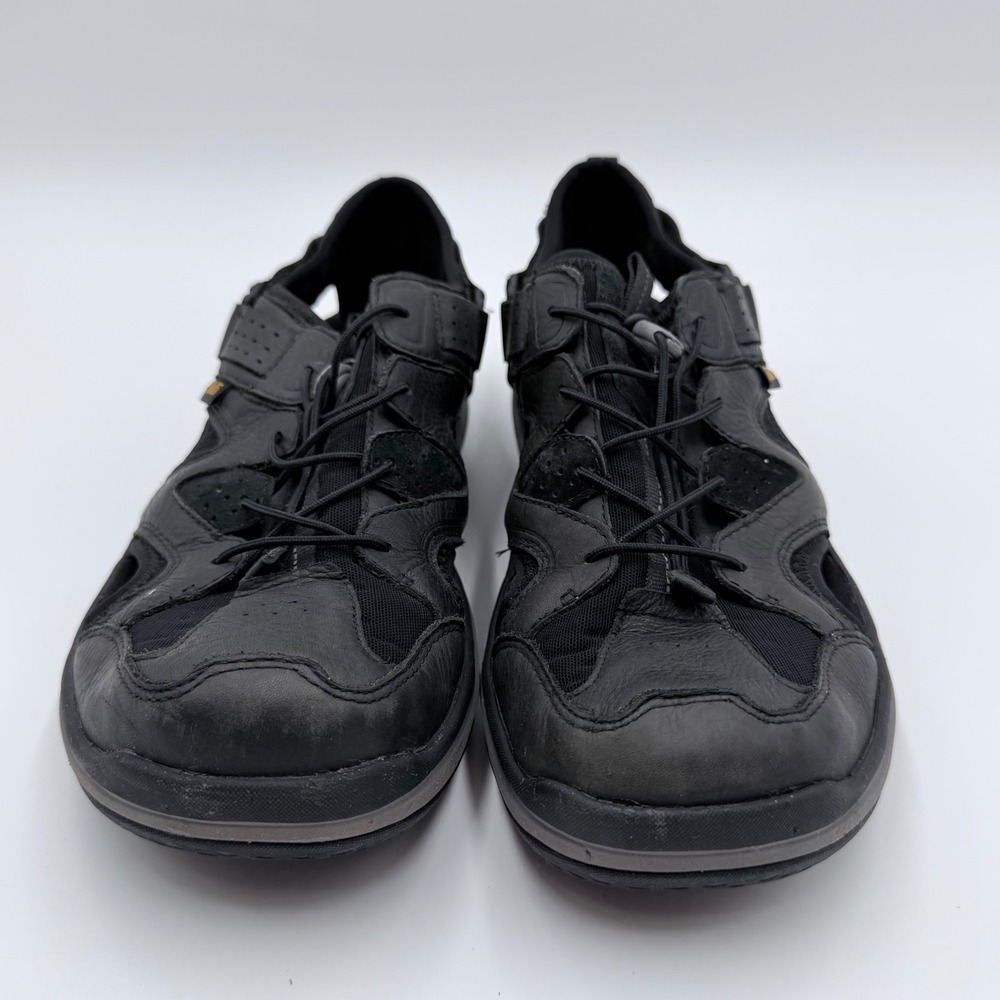 Teva Omnium Leather Fisherman Sandals Mens Black Waterproof Hiking Shoes 1019116